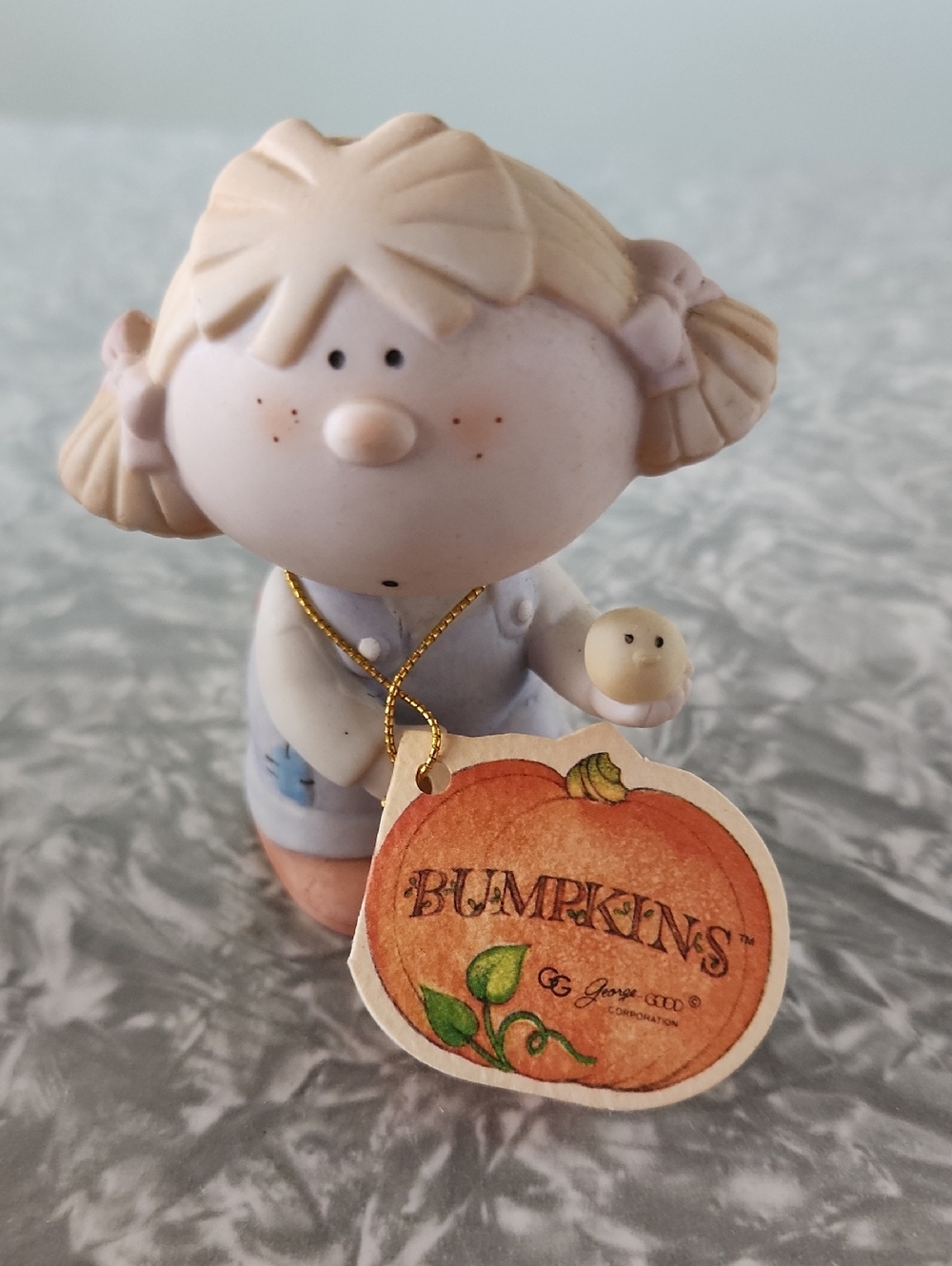 Bumpkins Girl Figurine in Soft Peach and Cream